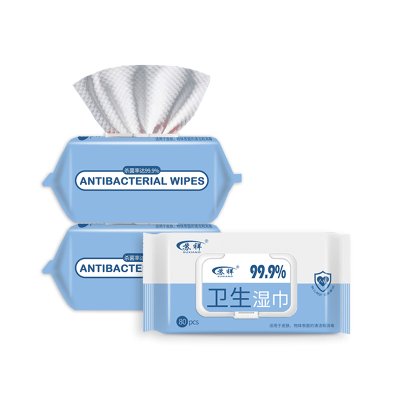 Wipes Lámh antaibheathaigh Lámh Saor ó Alcól Méid Taistil 80pcs