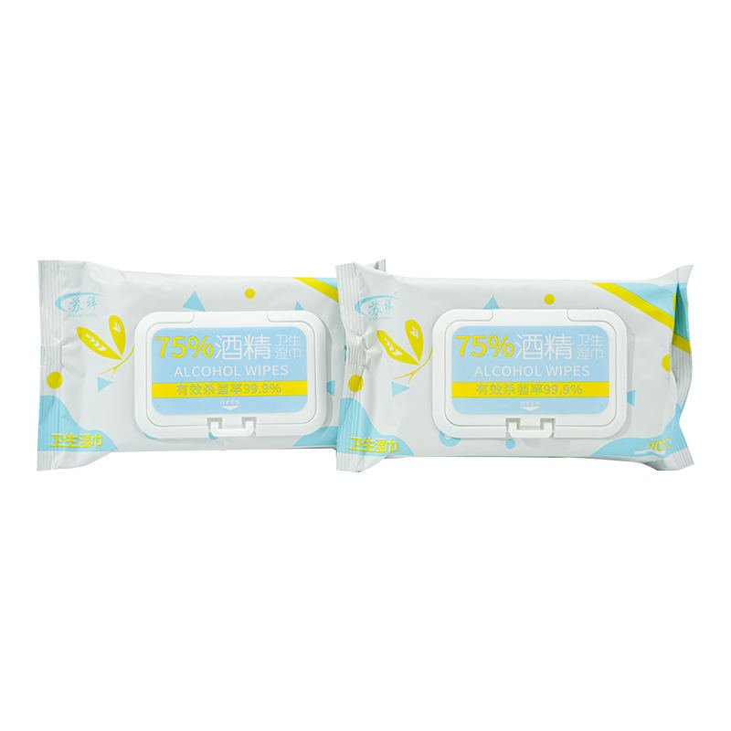 Wipes láimhe antibacterial Wipes indiúscartha 75% alcól wipes 40pack neamhscríofa